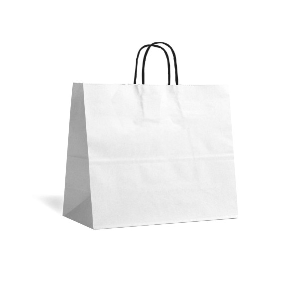 Twisted handle bag - White M HORIZONTAL without immpression