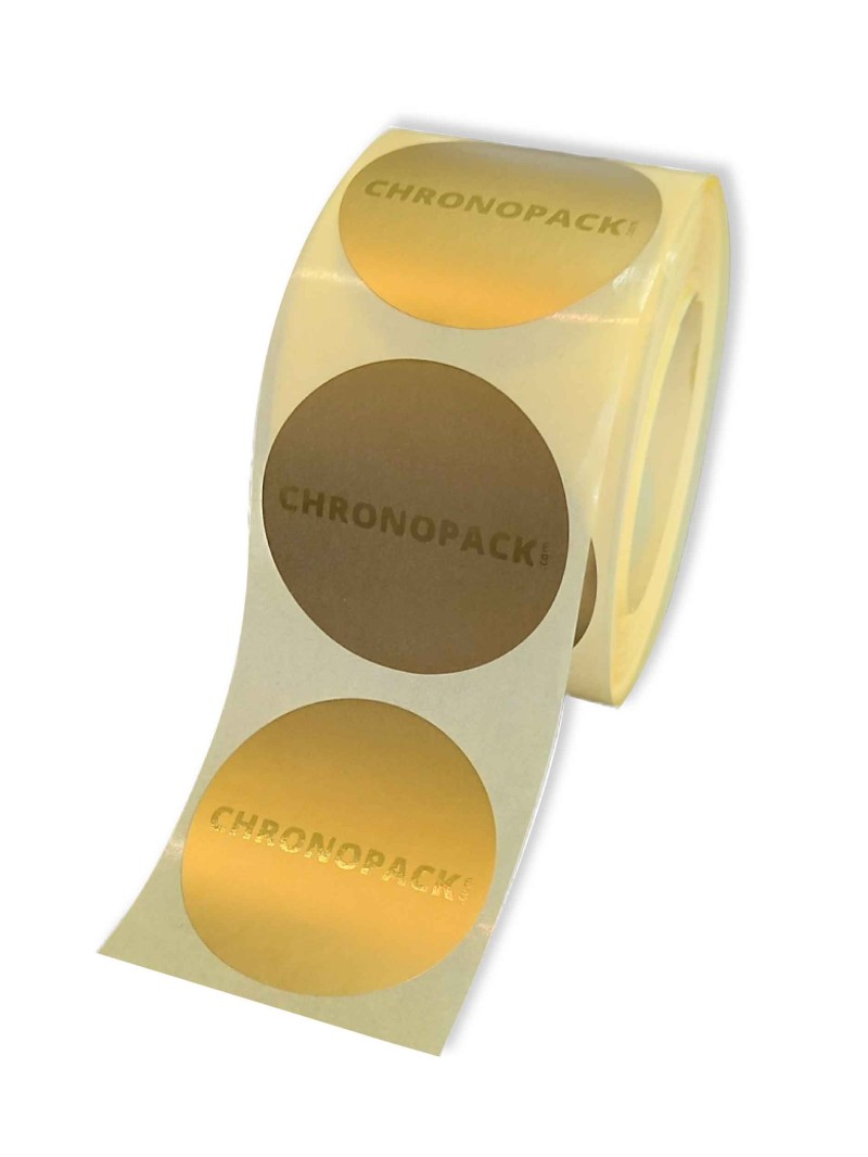 Kapper halsband Stroomopwaarts Sticker Rond - Mat goud (logo goud/zilver)