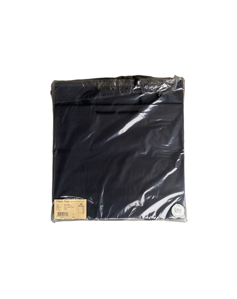 Paper bag Black handle Cordelette Black