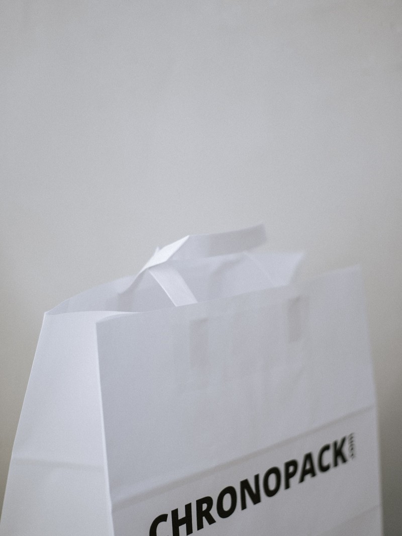 Flat handle bags - White SNACK TAKEAWAY
