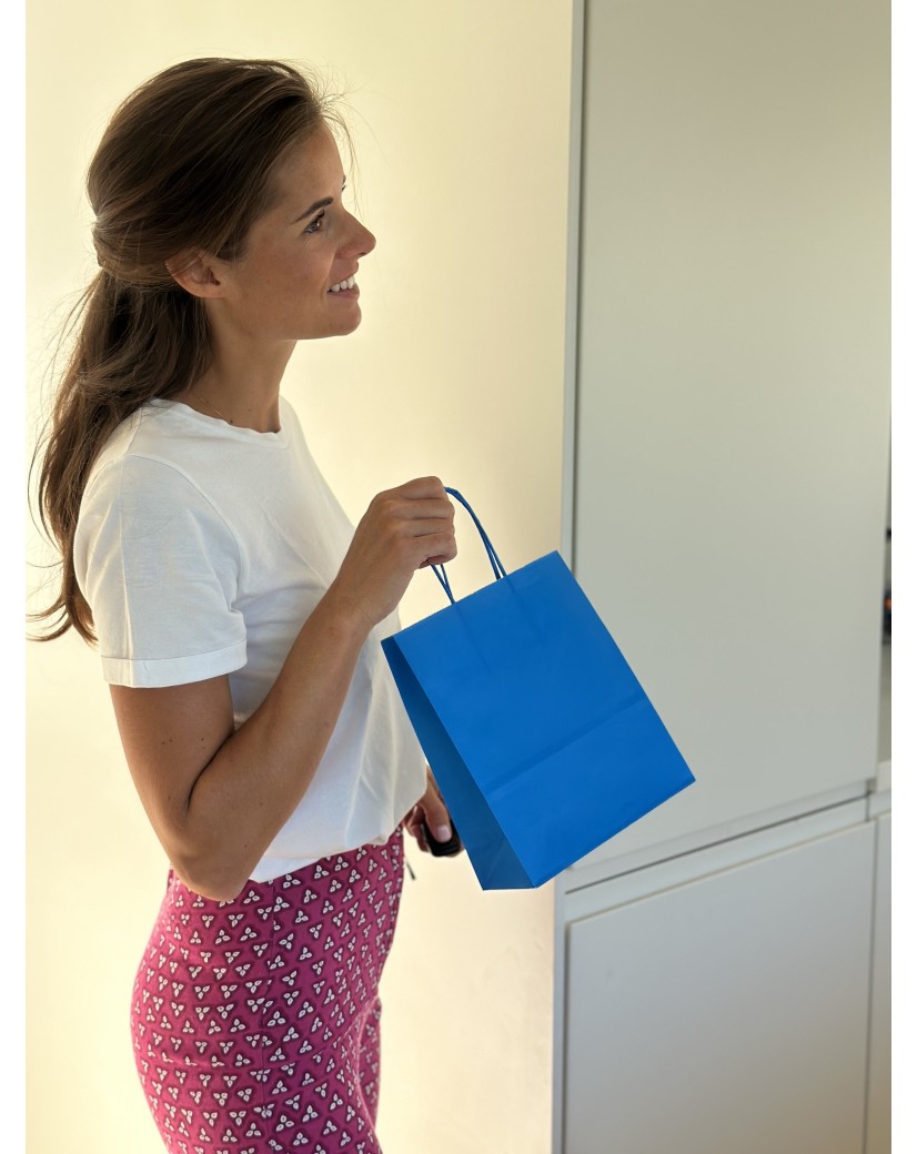 Tas met gedraaid handvat - Blauw S