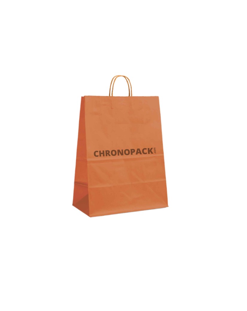 SAC PAPIER ORANGE L (32x12x41cm)