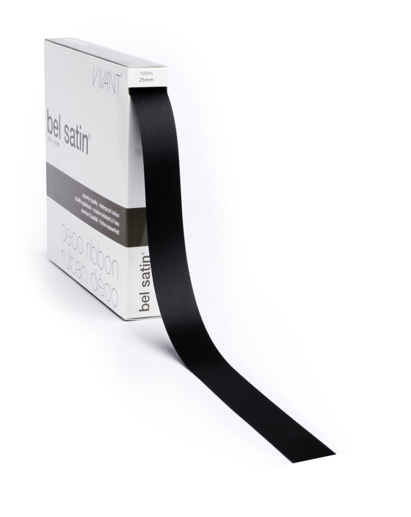 Ribbon 85 - Black Satin 25mm