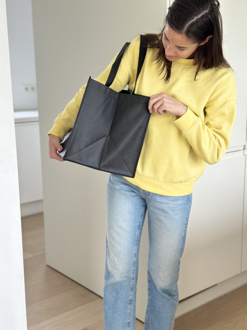 Cheap and eco-friendly personalized black fabric bag