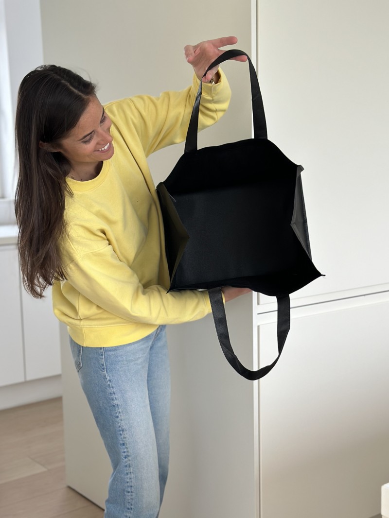 Cheap and eco-friendly personalized black fabric bag