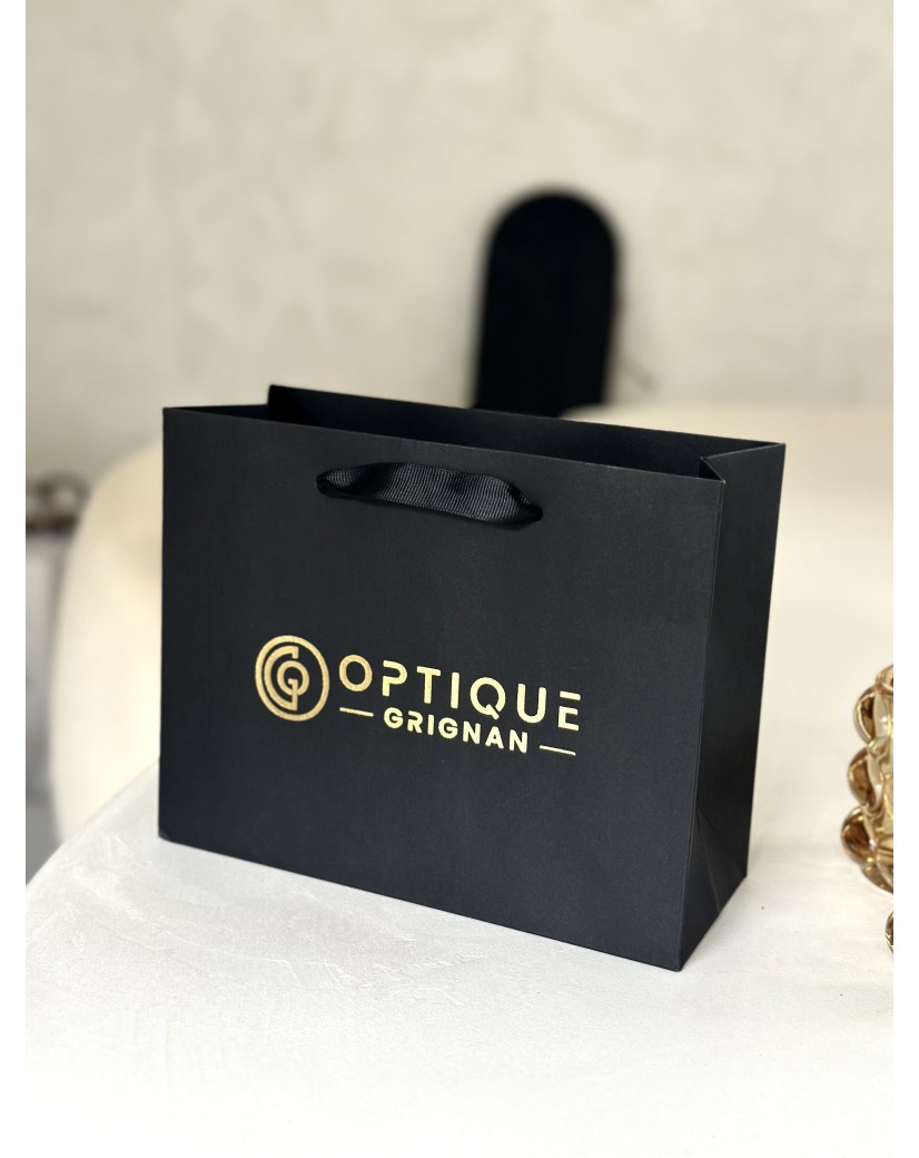 Luxury paper bags - Black S - Ribbon handles