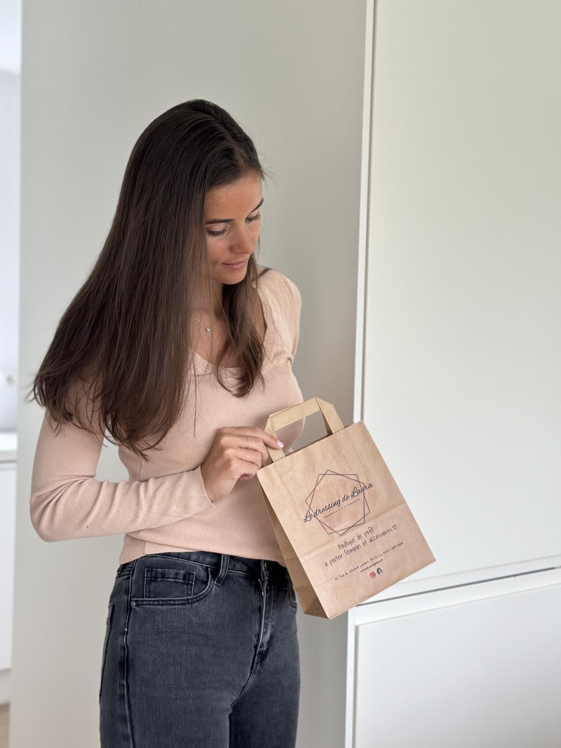 Customizable kraft paper bag 26x14x32cm from 70 EUR for 200 bags