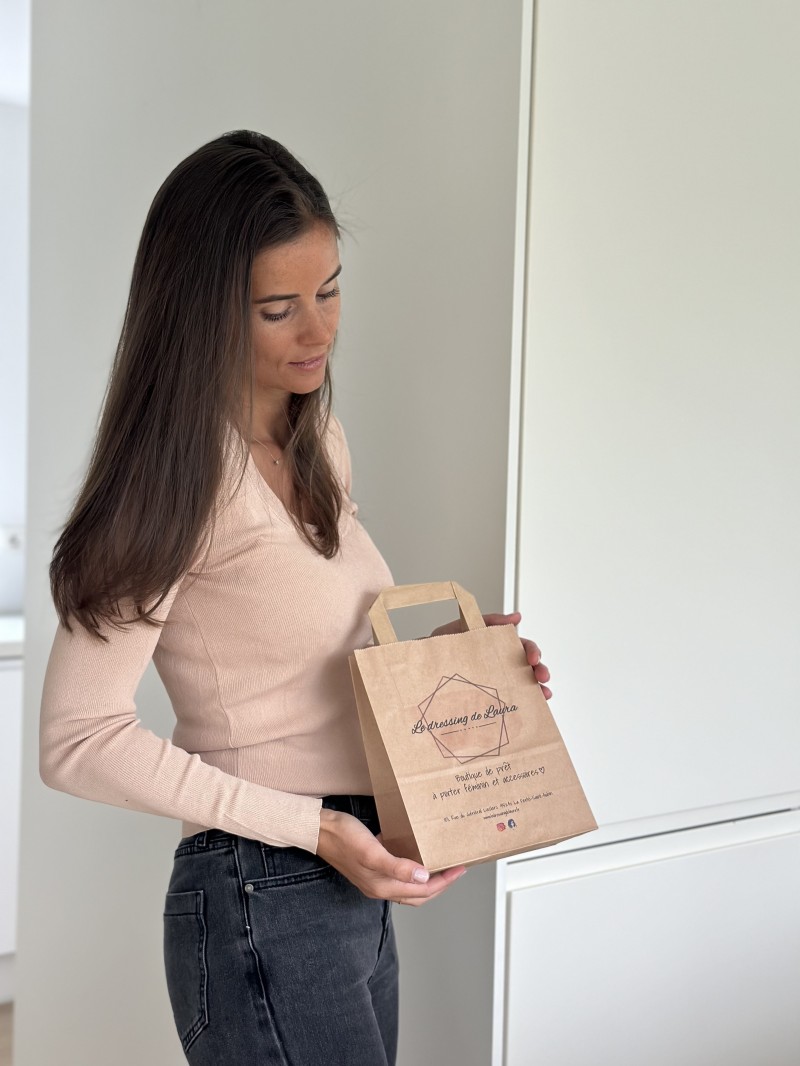 Customizable kraft paper bag 26x14x32cm from 70 EUR for 200 bags