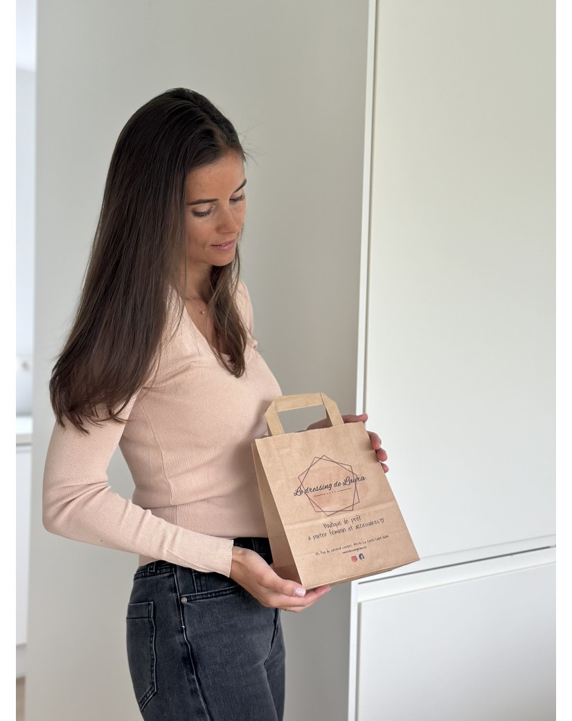 Customizable kraft paper bag 26x14x32cm from 70 EUR for 200 bags