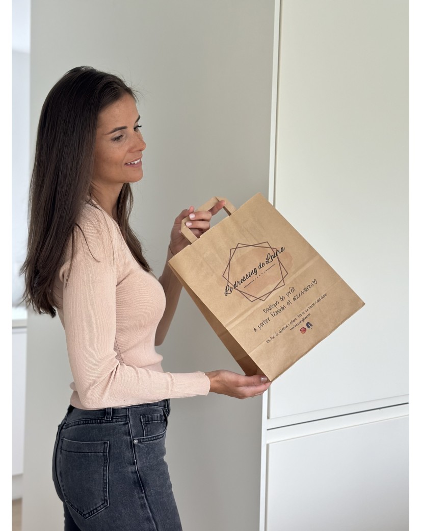 Customizable kraft paper bag 26x14x32cm from 70 EUR for 200 bags