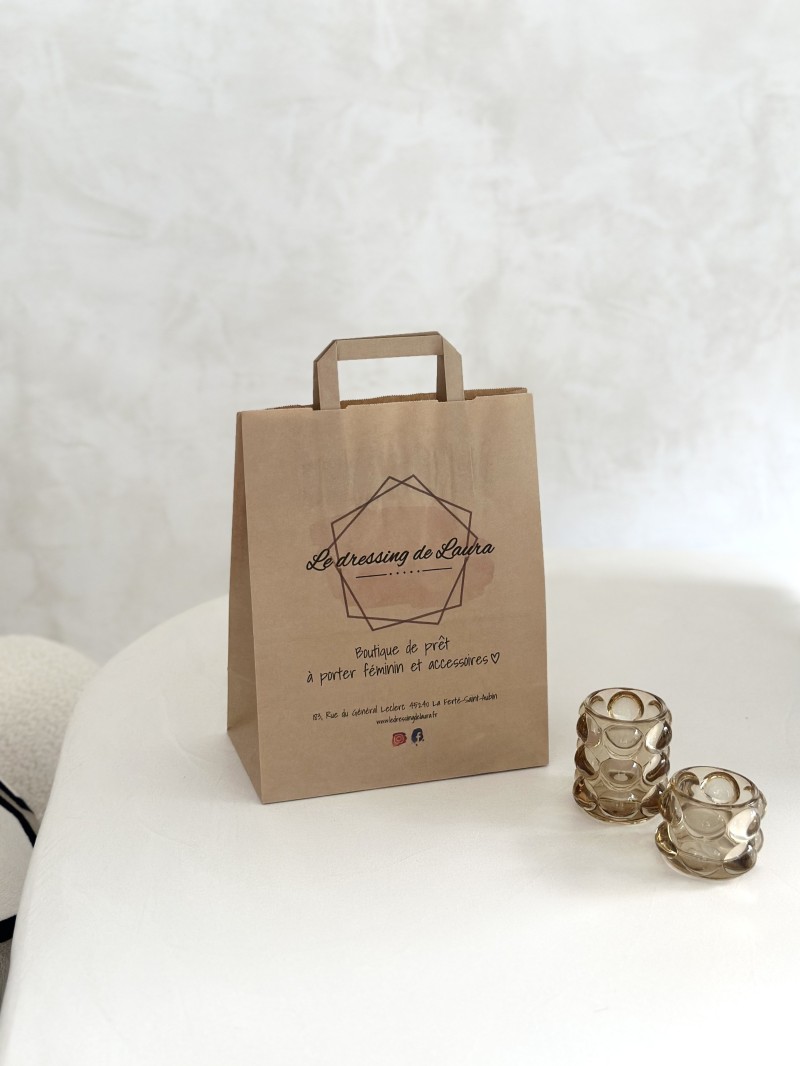 Customizable kraft paper bag 26x14x32cm from 70 EUR for 200 bags