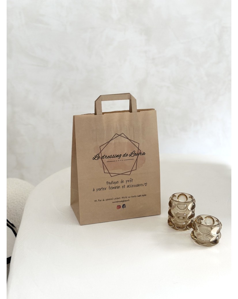 Customizable kraft paper bag 26x14x32cm from 70 EUR for 200 bags