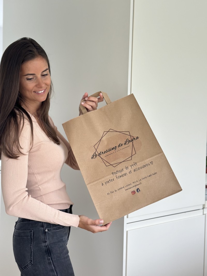 Customizable kraft paper bag 26x14x32cm from 70 EUR for 200 bags