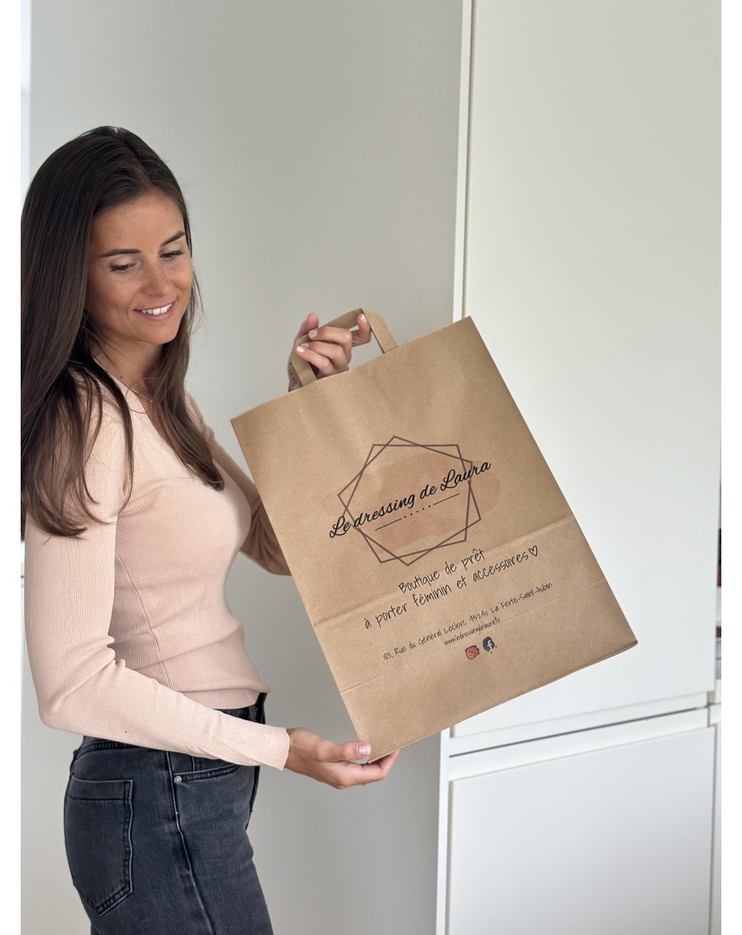 Customizable kraft paper bag 26x14x32cm from 70 EUR for 200 bags