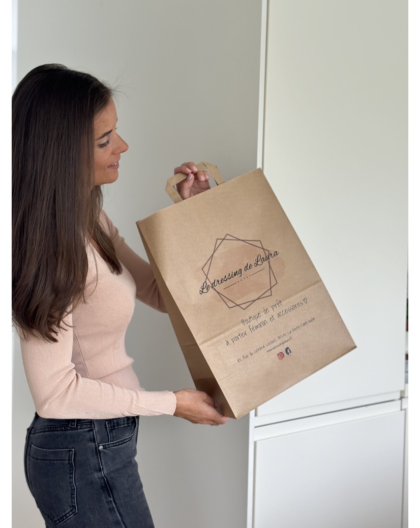 Customizable kraft paper bag 26x14x32cm from 70 EUR for 200 bags