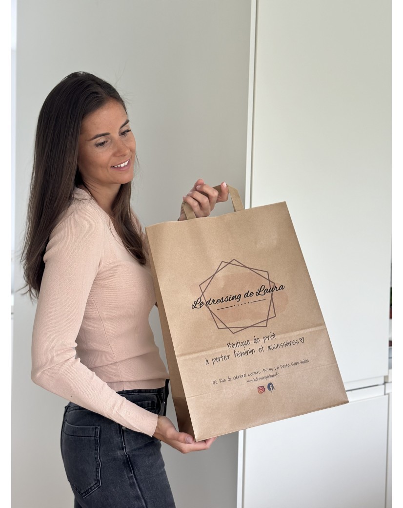 Customizable kraft paper bag 26x14x32cm from 70 EUR for 200 bags