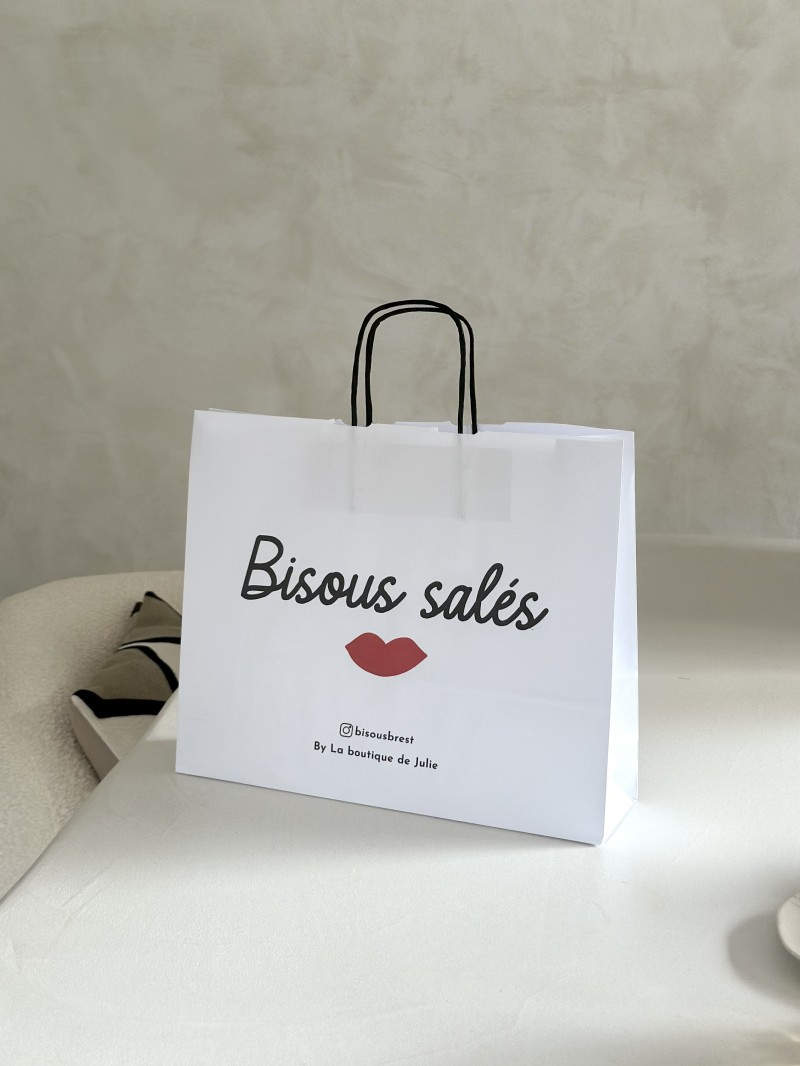 Bolsos asa trenzada negro - Blanco M HORIZONTAL