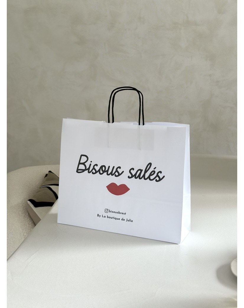 Bolsos asa trenzada negro - Blanco M HORIZONTAL