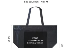 Non woven bag model "Nice" - Zwart - M (40+14x30cm)