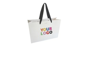 Luxury paper bags - White M - Ribbon handles