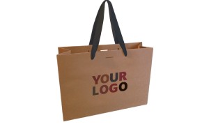 Luxury paper bags - Kraft L - Ribbon handles