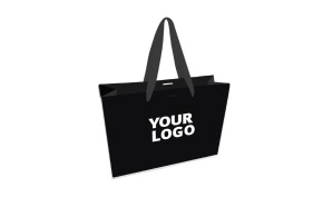 Luxury Paper Bags - Black M - Ribbon Griffe