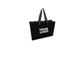 Luxury paper bags - Black S - Ribbon handles