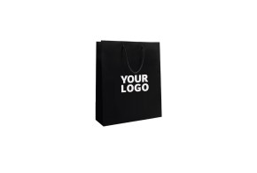 Luxury paper bags - Black S - Drawstring handles