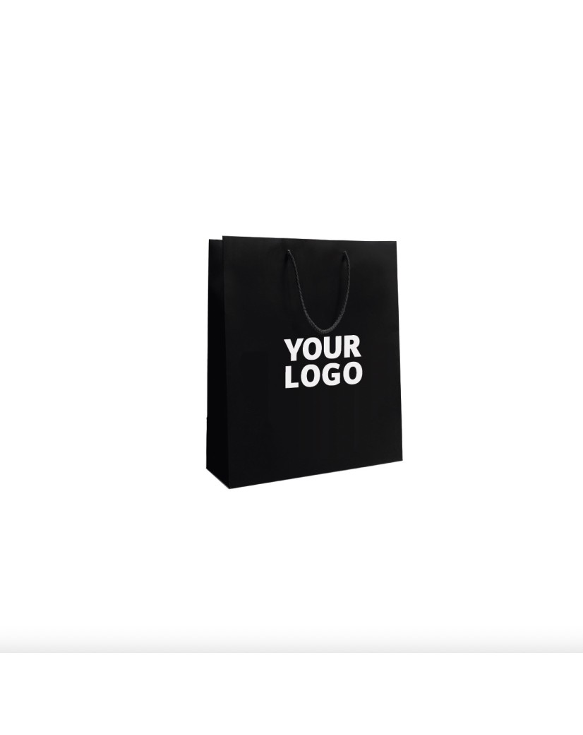 Luxe Paper Bags - Schwarz M - Kordelgriffe