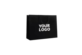 Luxury paper bags - Black L - Drawstring handles