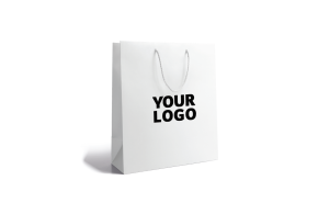 Luxury paper bags - White M - Drawstring handles