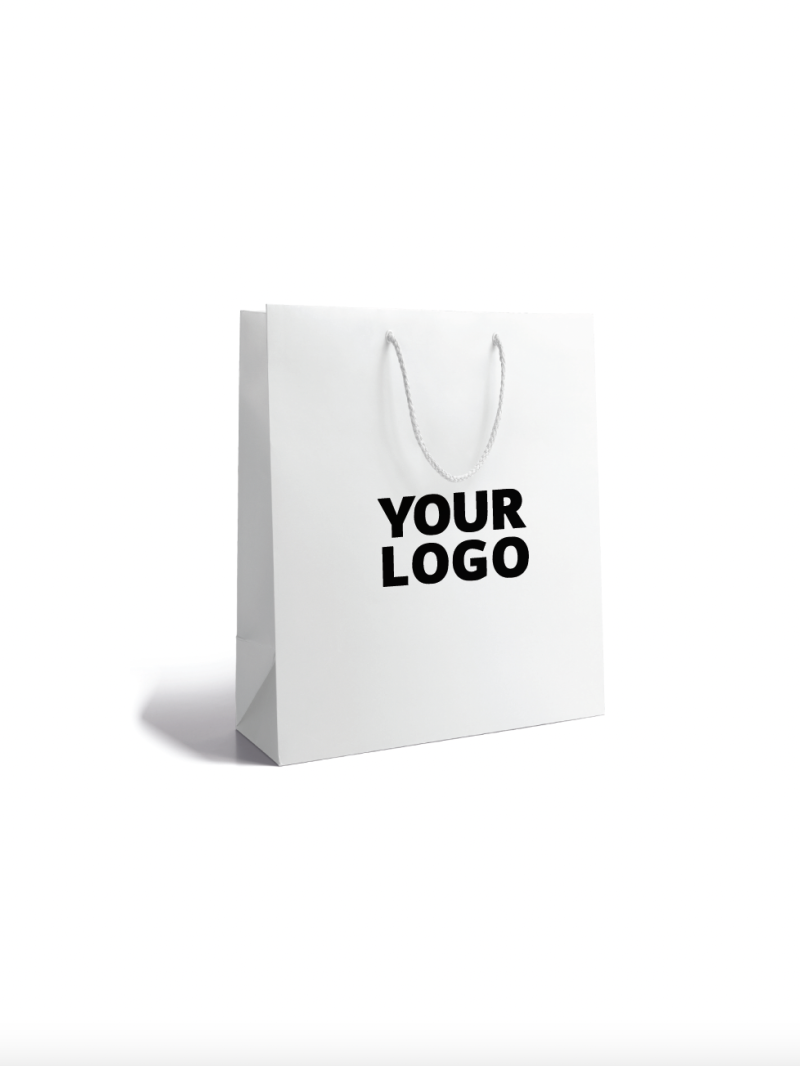 Luxury paper bags - White M - Drawstring handles