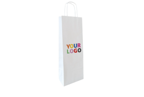 Customizable 1-bottle white bag, express delivery & low price.