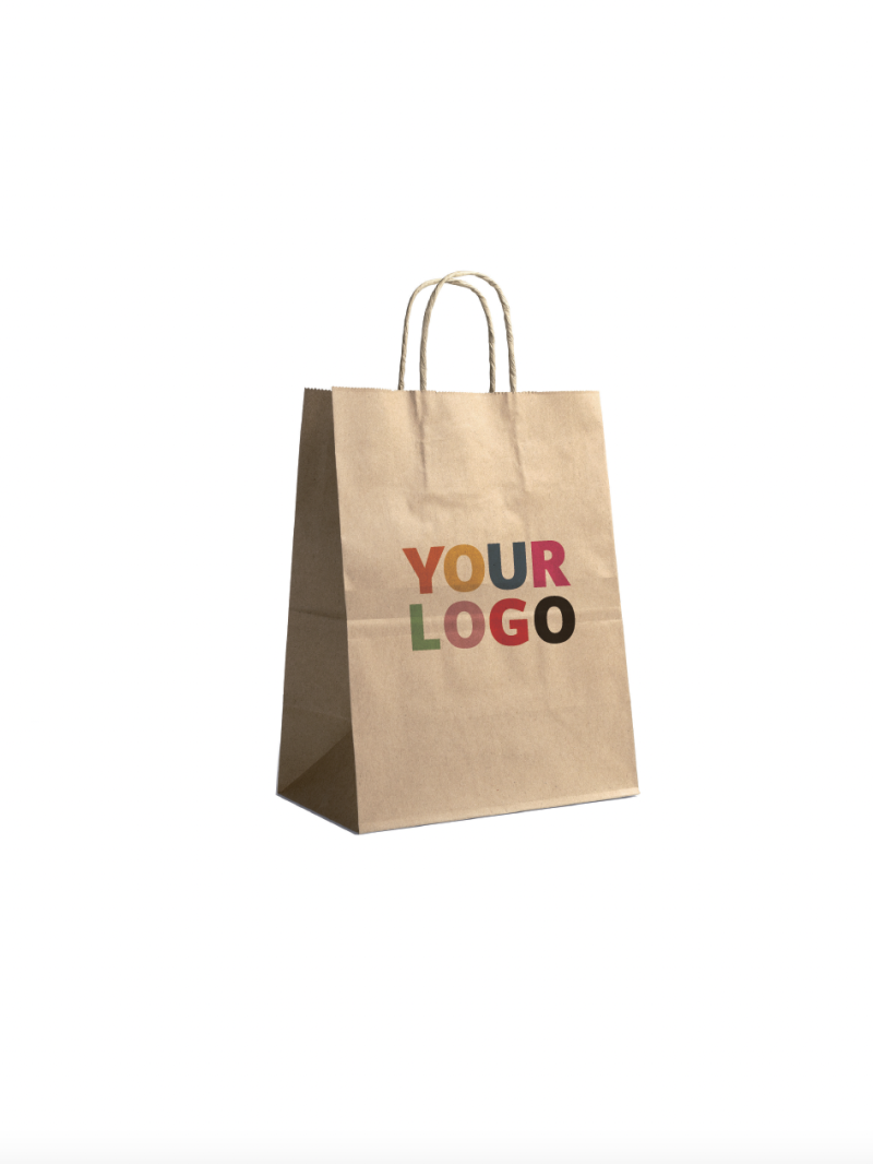 Compre sus bolsas de papel kraft personalizadas y recíbalas rápidamente.