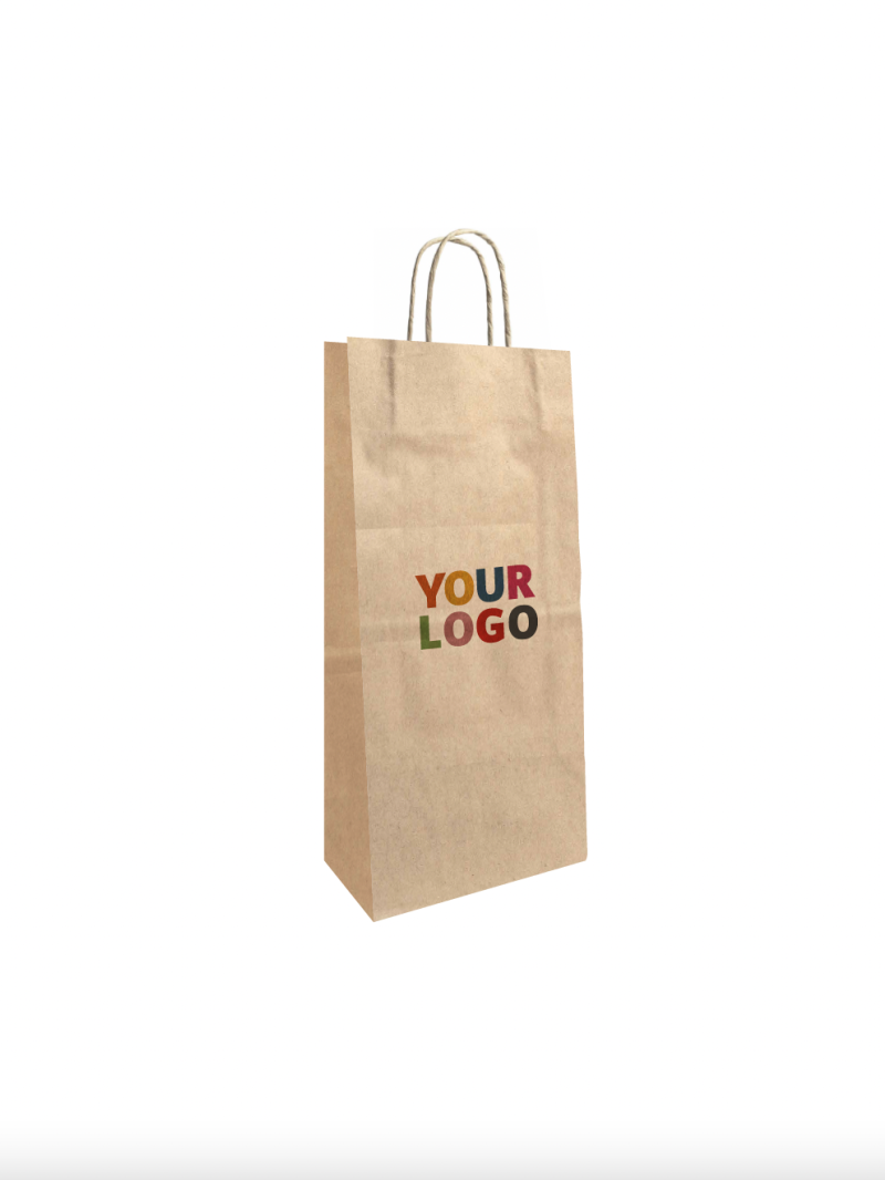 Customizable 2-bottle brown bag, express delivery & low price.