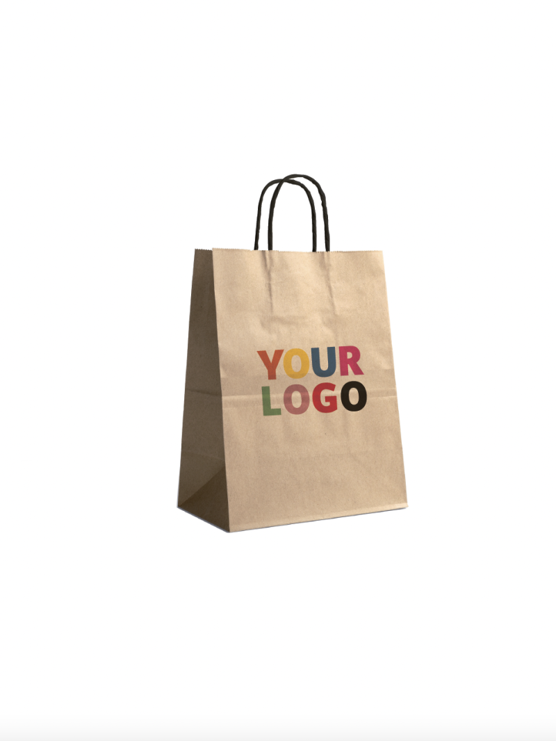 Compre sus bolsas de papel kraft personalizadas y recíbalas rápidamente.