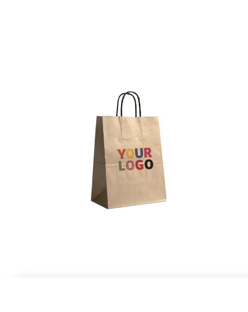 Compre sus bolsas de papel kraft personalizadas y recíbalas rápidamente.