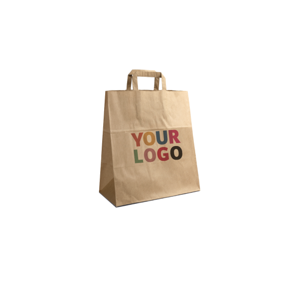 Bolsa de papel kraft personalizable 26x14x32cm a partir de 70 EUR por 200 bolsas