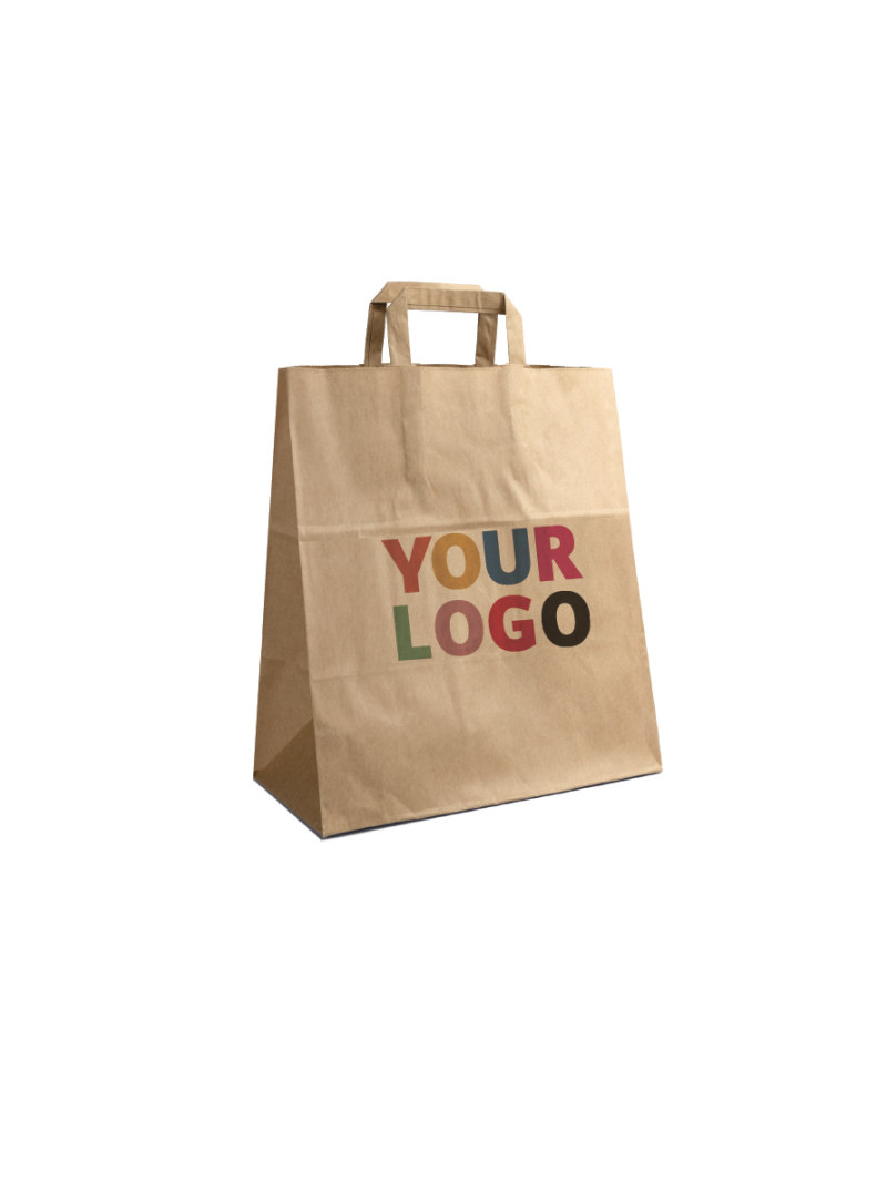 Bolsa de papel kraft personalizable 26x14x32cm a partir de 70 EUR por 200 bolsas