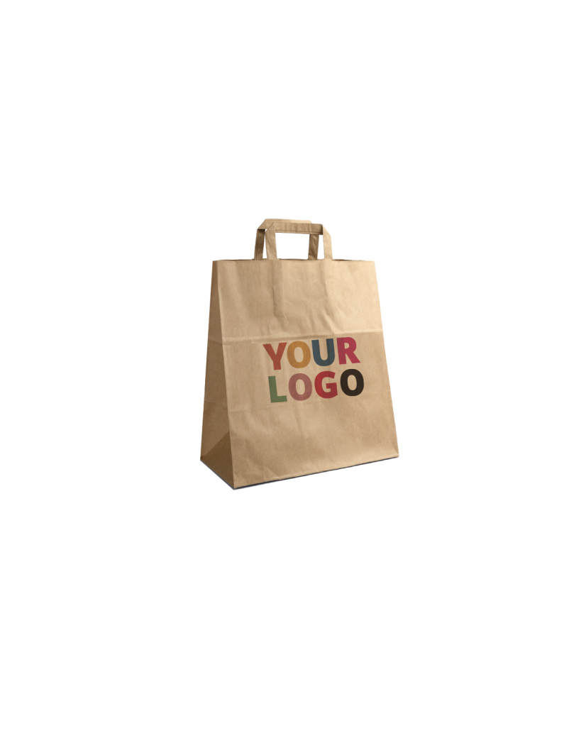 Bolsa de papel kraft personalizable 26x14x32cm a partir de 70 EUR por 200 bolsas