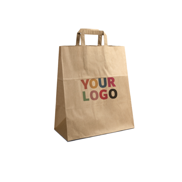 Bolsa de papel kraft personalizable 26x14x32cm a partir de 70 EUR por 200 bolsas