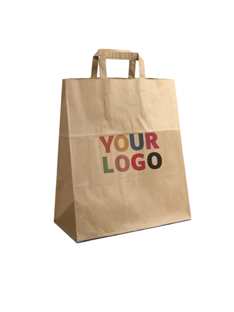 Bolsa de papel kraft personalizable 26x14x32cm a partir de 70 EUR por 200 bolsas