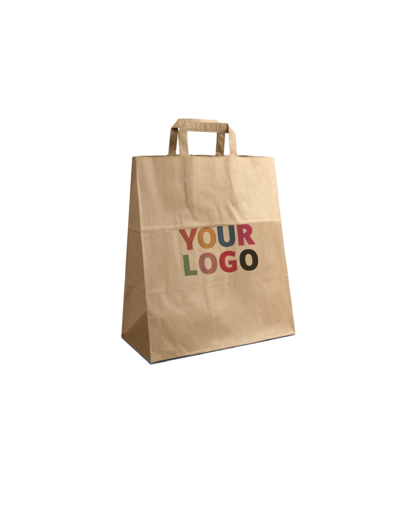 Bolsa de papel kraft personalizable 26x14x32cm a partir de 70 EUR por 200 bolsas