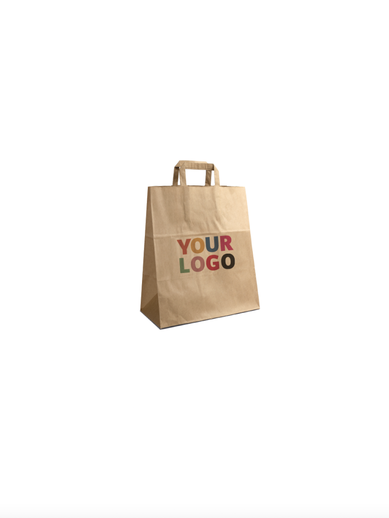 Bolsa de papel kraft personalizable 26x14x32cm a partir de 70 EUR por 200 bolsas