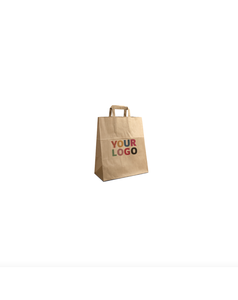 Customizable kraft paper bag 26x14x32cm from 70 EUR for 200 bags