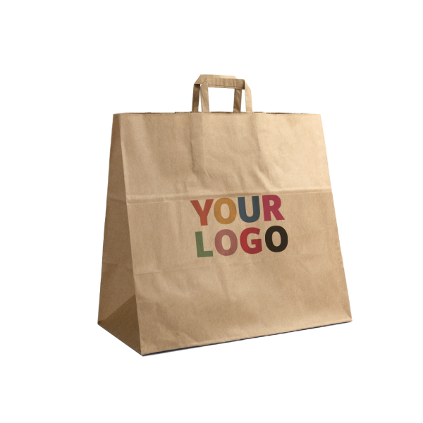 Bolsa de papel kraft personalizable 26x14x32cm a partir de 70 EUR por 200 bolsas