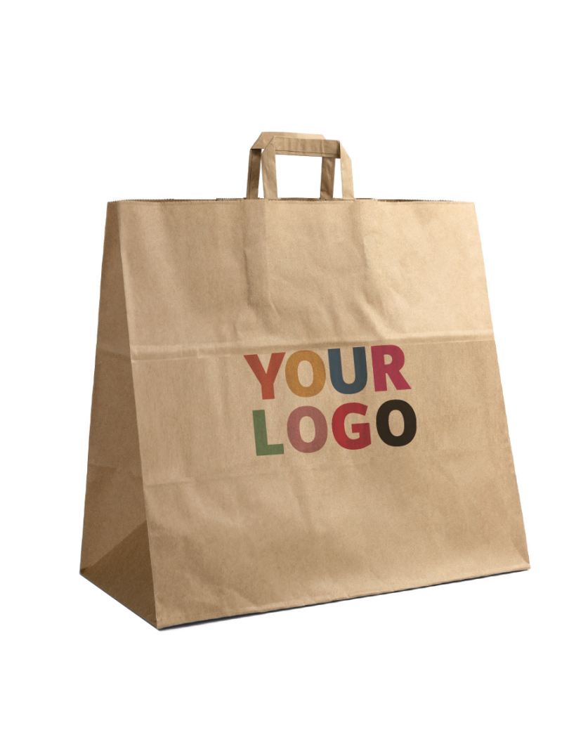 Bolsa de papel kraft personalizable 26x14x32cm a partir de 70 EUR por 200 bolsas