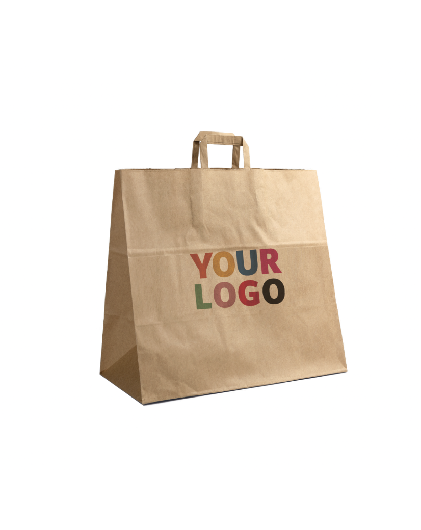 Bolsa de papel kraft personalizable 26x14x32cm a partir de 70 EUR por 200 bolsas