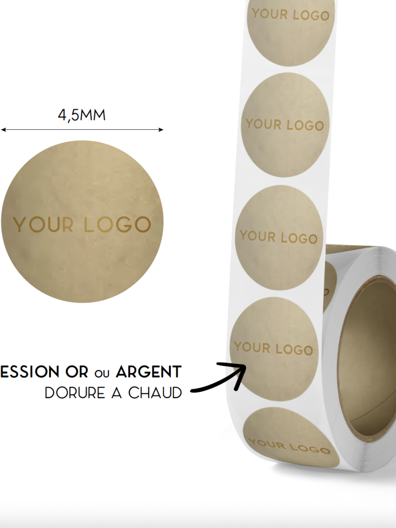 Round label - Matt gold (gold/silver logo)