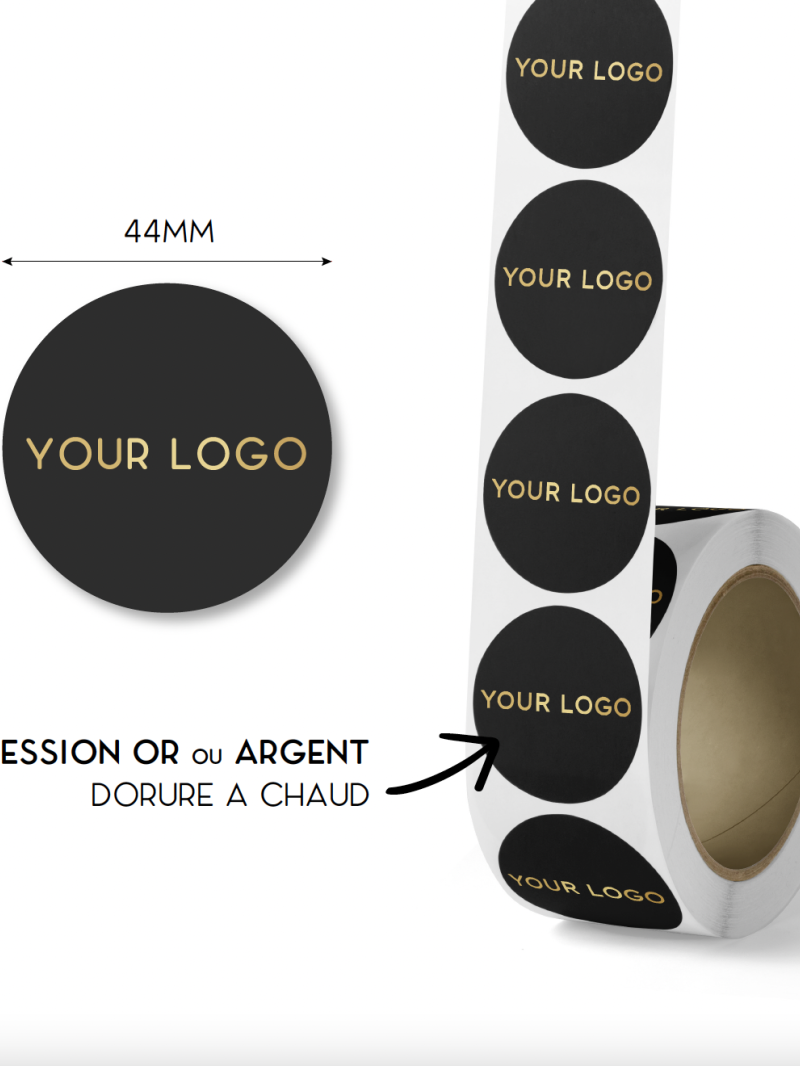 Round label - Black (gold/silver logo)